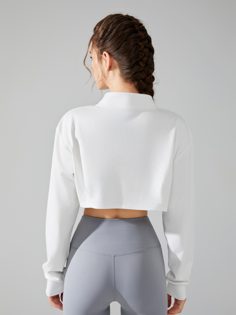 Langarm-Sportjacke mit Stehkra – Crop Top Crochet Bewertung und Preis