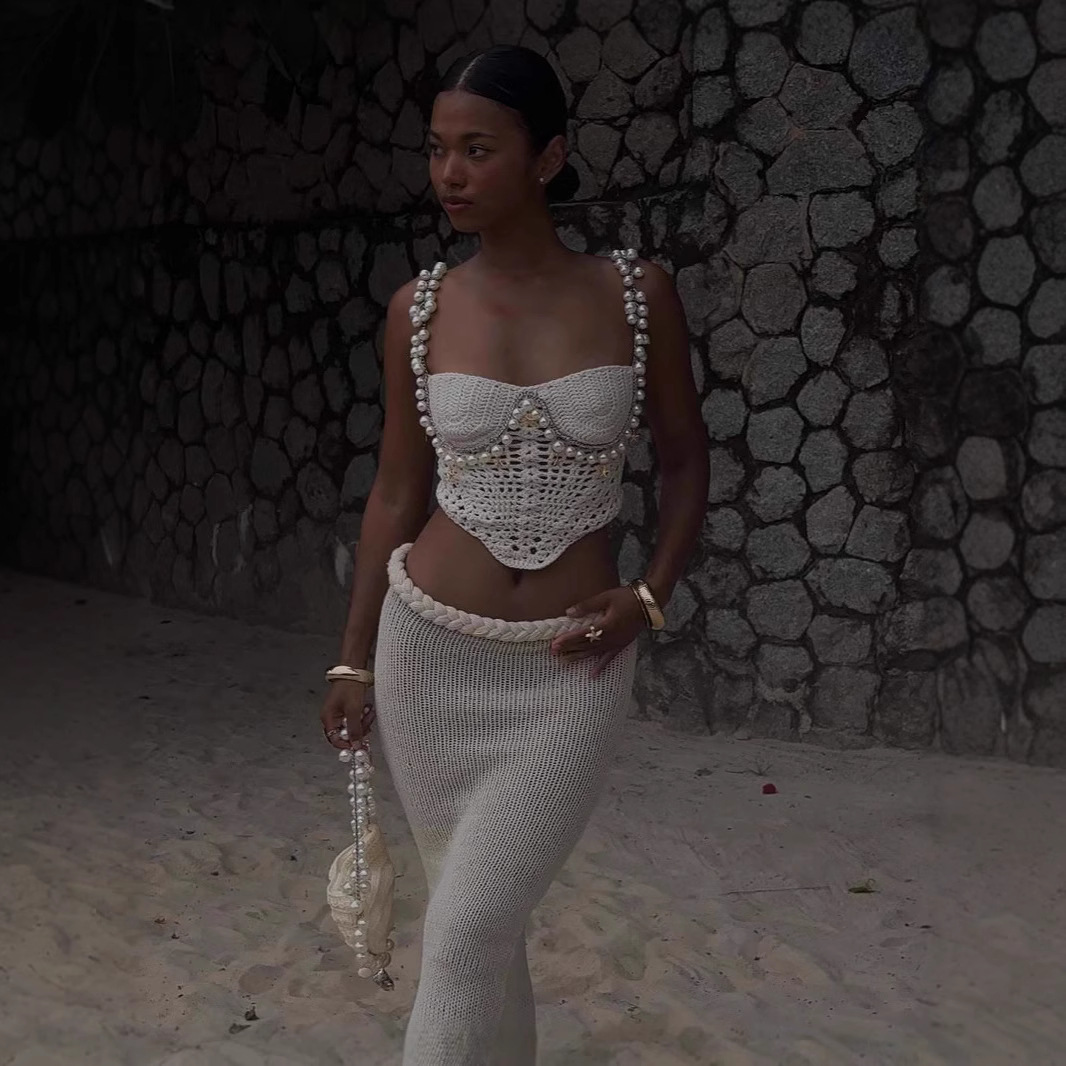 Sexy Perlen Häkeln Crop Weste  – Crop Top Crochet Bewertung und Preis