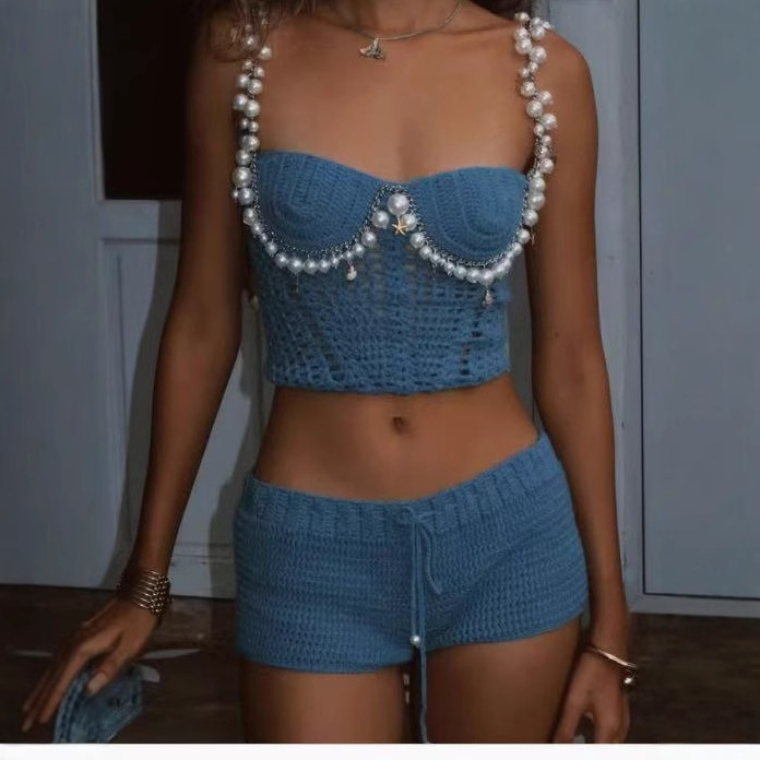 Sexy Perlen Häkeln Crop Weste  – Crop Top Crochet Bewertung und Preis