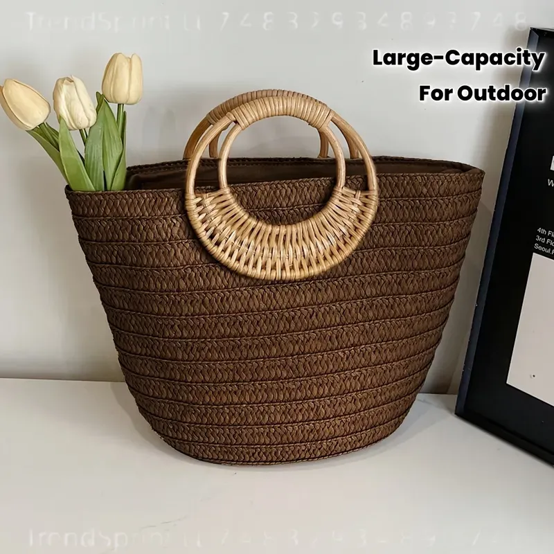 Damen Sommer Gewebte Papiertas – Tote Bag Beach Bewertung und Preis