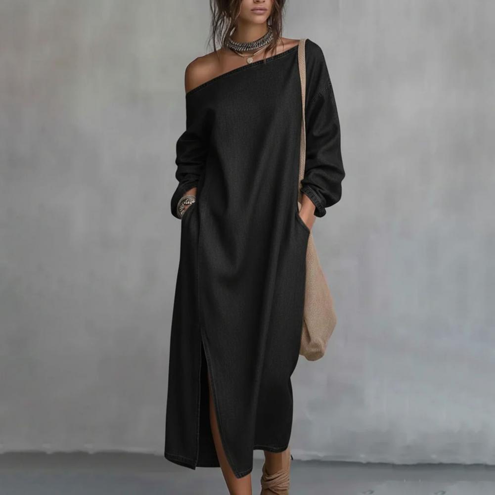 Damen Ein-Schulter-Langarm-Max – Linen Dress Wrap Bewertung und Preis