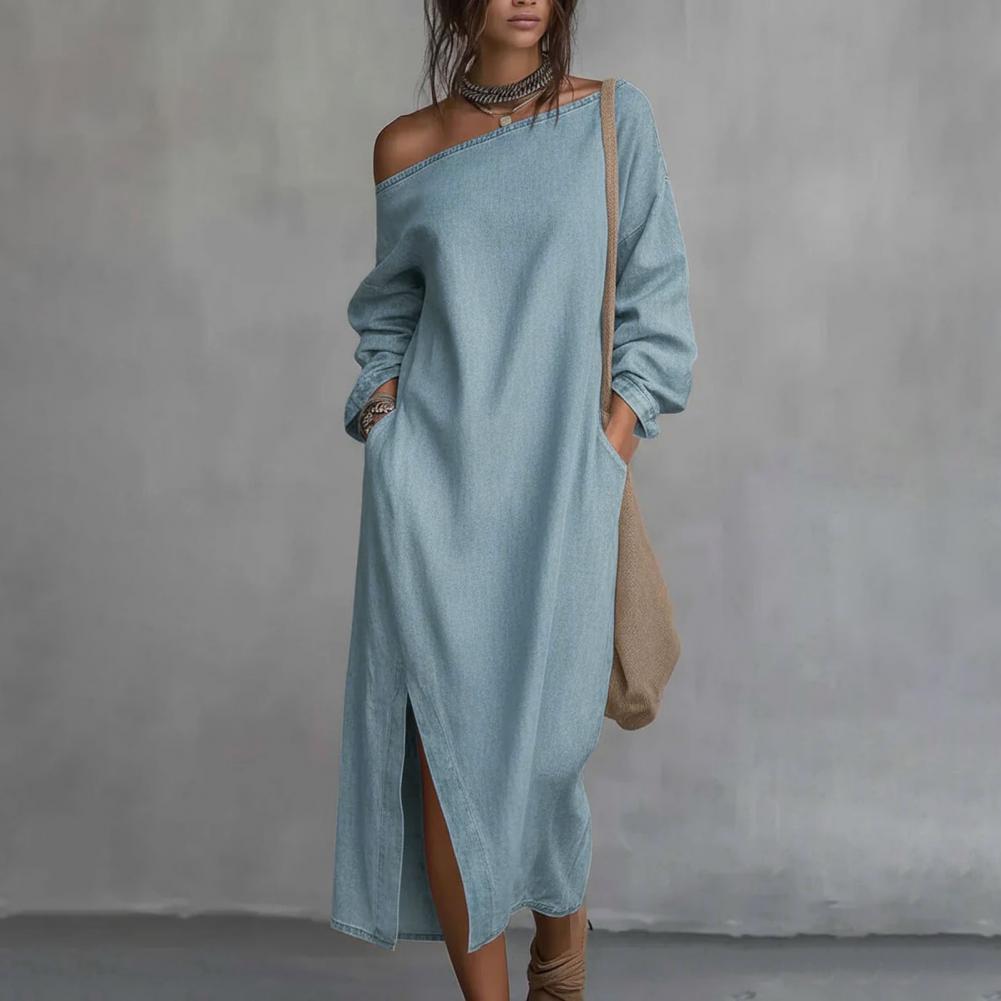 Damen Ein-Schulter-Langarm-Max – Linen Dress Wrap Bewertung und Preis