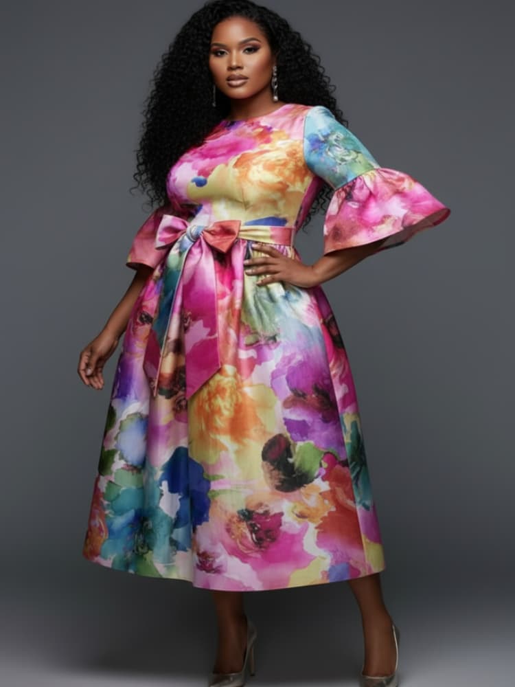 Plus-Size-Midikleid mit Rundha – Midi Skirt Floral Bewertung und Preis