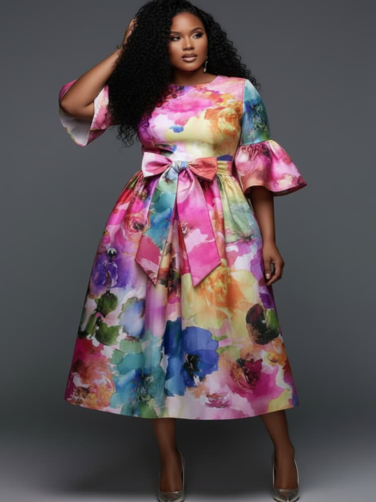 Plus-Size-Midikleid mit Rundha – Midi Skirt Floral Bewertung und Preis
